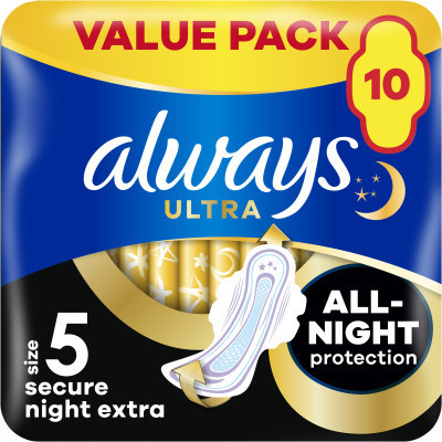 Гигиенические прокладки Always Ultra Secure Night Extra Размер 5 10 шт. (8006540093849)