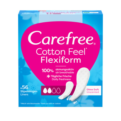 Щоденні прокладки Carefree Cotton Feel Flexiform Без аромату 56 шт. (3574661482194)