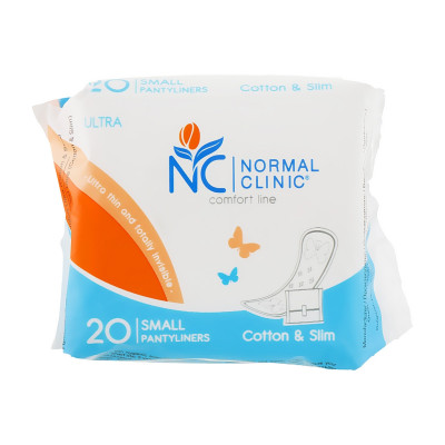 Ежедневные прокладки Normal Clinic Ultra Cotton & Slim в индивидуальной упаковке 20 шт. (3800213309887)