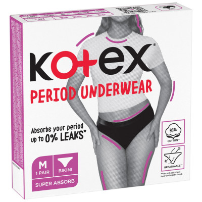 Гігієнічні прокладки Kotex Менструальна білизна Розмір M 1 шт. (5029053590226)