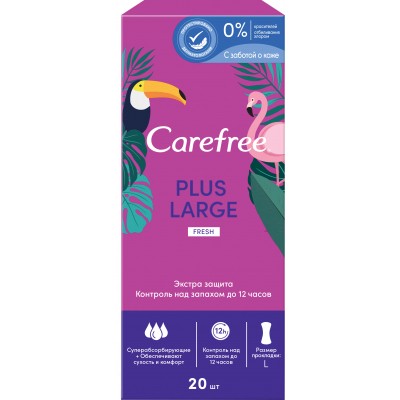 Ежедневные прокладки Carefree Plus Large Fresh 20 шт. (3574661064536/3574661606231)