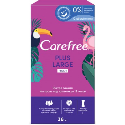 Ежедневные прокладки Carefree Plus Large Fresh 36 шт. (3574661054995/3574661604770)