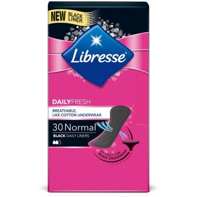 Ежедневные прокладки Libresse Daily Fresh Normal Black, 30 шт (7322540919516)