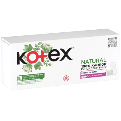 Ежедневные прокладки Kotex Natural Normal+ 18 шт. (5029053548968)