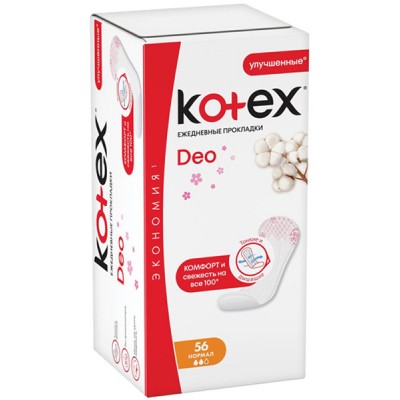 Ежедневные прокладки Kotex Normal Deo 56 шт. (5029053548234/5029053548098)