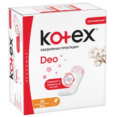 Щоденні прокладки Kotex Normal Plus Deo 56 шт. (5029053548265)