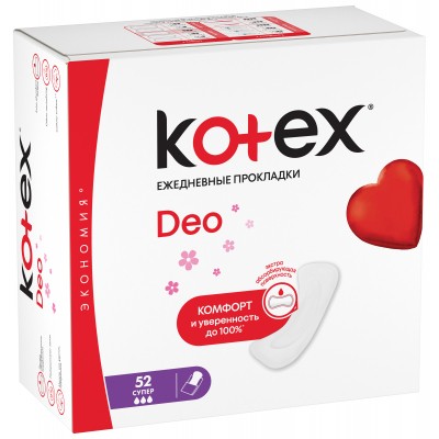 Ежедневные прокладки Kotex Deo Super 52 шт. (5029053548685)