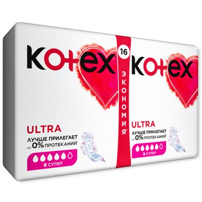 Гигиенические прокладки Kotex Ultra Super 16 шт. (5029053542652)