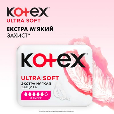 Гигиенические прокладки Kotex Ultra Soft Super 8 шт. (5029053542683)