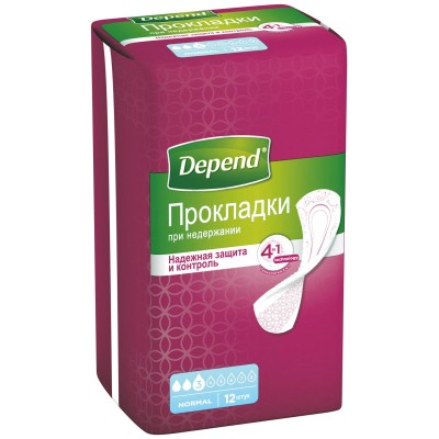 Урологические прокладки Depend Normal Plus Pad 12 шт. (5029053546162/5029053561585)