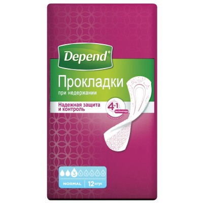 Урологические прокладки Depend Normal Plus Pad 12 шт. (5029053546162/5029053561585)