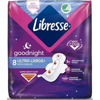 Гігієнічні прокладки Libresse Ultra Goodnight Large 8 шт. (7322540960235)