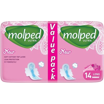 Гигиенические прокладки Molped Ultra Long Eco 5 капель 14 шт. (8690536825189)