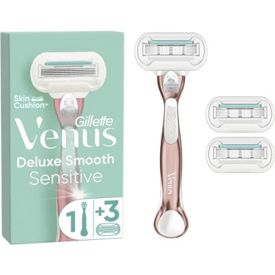 Бритва Gillette Venus Extra Smooth Sensitive RoseGold з 3 змінними картриджами (7702018609994)