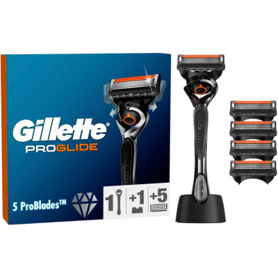 Бритва Gillette Fusion ProGlide с 5 сменными картриджами + Подставка (8700216357227)