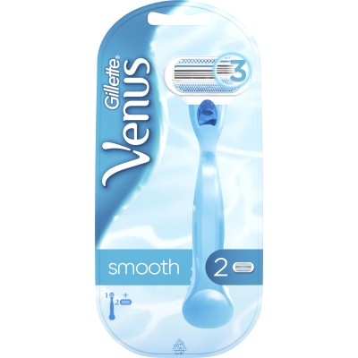 Бритва Gillette Venus Smooth с 2 сменными картриджами (3014260262693)