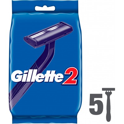 Бритва Gillette 2 одноразова 5 шт. (3014260282684/3014260287030)