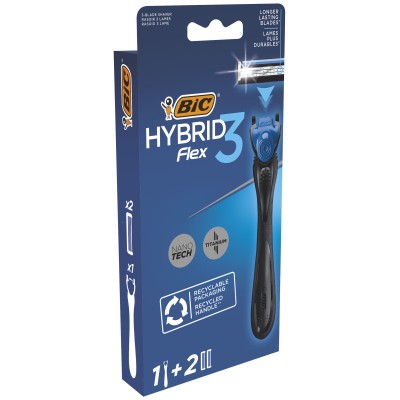 Бритва Bic Flex 3 Hybrid з 2 змінними картриджами (3086123519114)