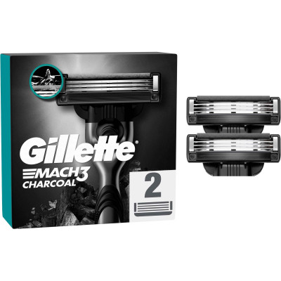 Змінні касети Gillette Mach3 Charcoal Деревне вугілля 2 шт. (8700216062664)