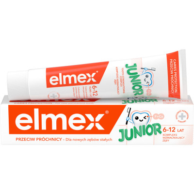 Детская зубная паста Elmex Junior від 6 до 12 років 75 мл (4007965560606)