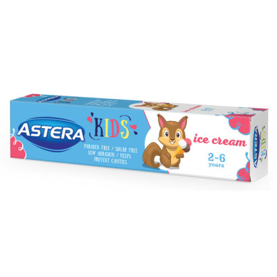 Детская зубная паста Astera Kids (2-6 років) зі смаком морозива 50 мл (3800013519578)