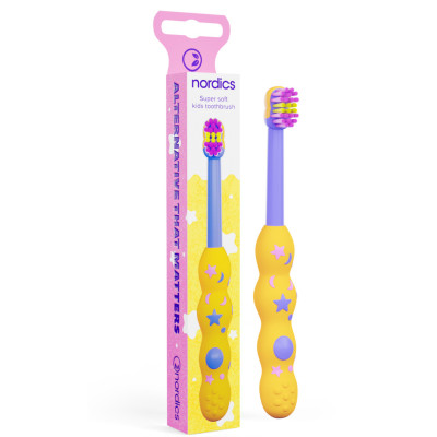 Детская зубная щетка Nordics Baby 4080 Soft желтая (3800500324074)