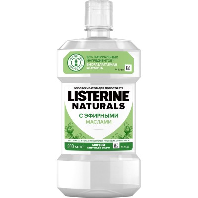 Ополаскиватель для полости рта Listerine Naturals с эфирными маслами 500 мл (3574661643335)