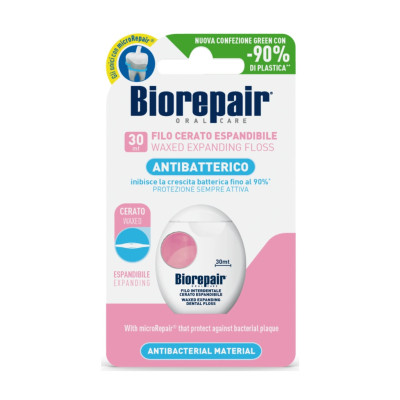 Зубная нить Biorepair Защита десен Расширяющая с гидроксиапатитом и гиалуроновой кислотой 30 м (8017331058244)
