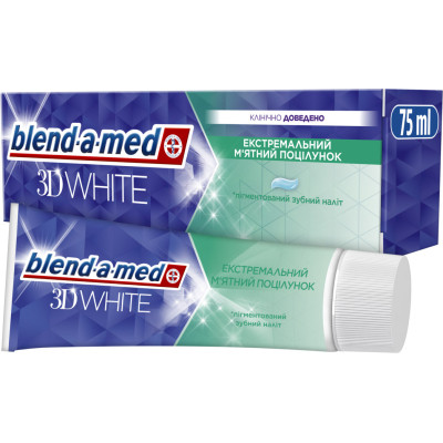 Зубная паста Blend-a-med 3D White Экстремальный мятный поцелуй 75 мл (8006540792162)