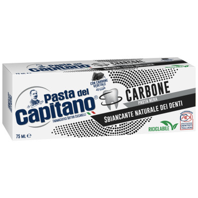 Зубная паста Pasta del Capitano Carbone с активированным углем 75 мл (8002140032219)