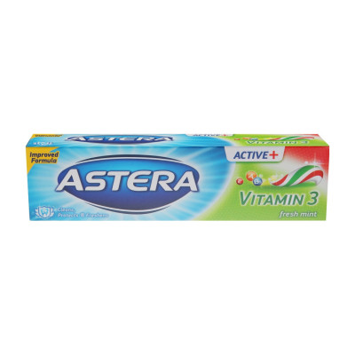 Зубна паста Astera Active+ Vitamin 3 Fresh Mint з вітамінами 100 мл (3800013510988)