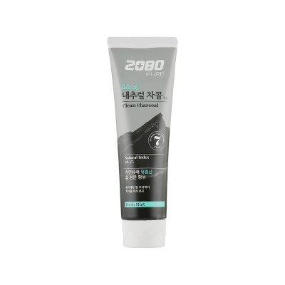 Зубная паста Aekyung 2080 Pure Black Clean Charcoal Fresh Mint 125 г (8801046328903)