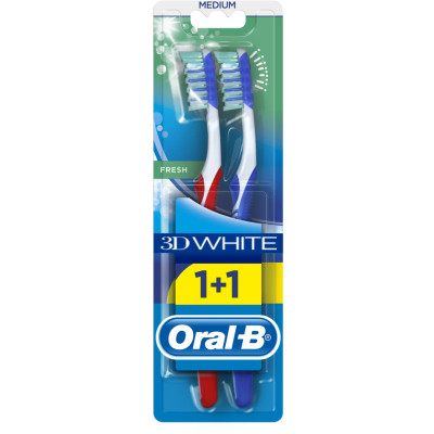 Зубна щітка Oral-B 3D White Fresh Medium 2 шт. (3014260111762)