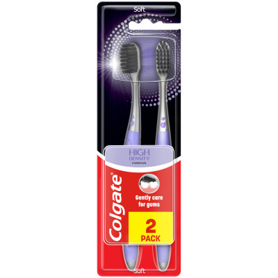 Зубна щітка Colgate High Density Charcoal м'яка 2 шт. (8718951369153)