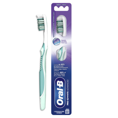 Зубная щетка Oral-B Pro 3D White Advanced Отбеливание Средней жесткости 1 шт. (8700216476324)