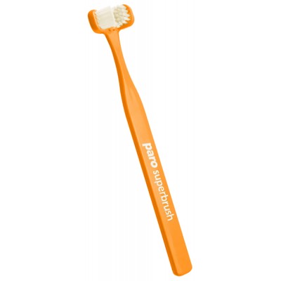 Зубная щетка Paro Swiss Superbrush трехсторонняя оранжевая (7610458007242-orange)