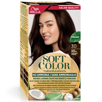 Краска для волос Wella Soft Color Безаммиачная 30 - Темно-коричневый (3614228865869)