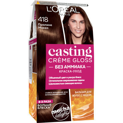 Краска для волос L'Oreal Paris Casting Creme Gloss 418 - Пралине Мокко 120 мл (3600523979684)