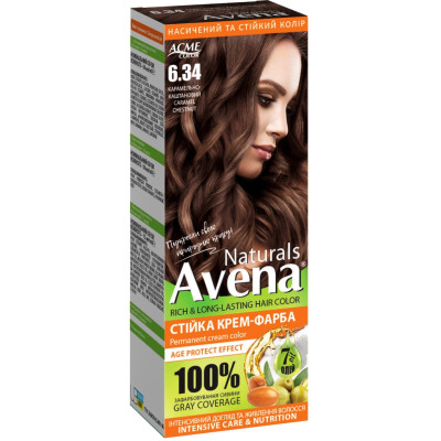Краска для волос Acme Color Avena Naturals Стойкая 6.34 - Caramel Chestnut (4823115503268)