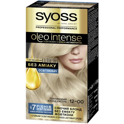 Фарба для волосся Syoss Oleo Intense 12-00 Платиновий блонд екстра 115 мл (4015100188578)