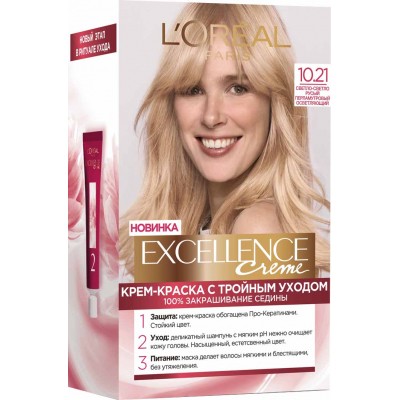 Краска для волос L'Oreal Paris Excellence 10.21 Светло-светло русый перламутровый (3600523781225)