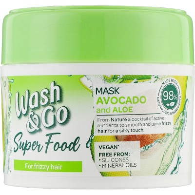 Маска для волос Wash&Go Super Food с авокадо и алоэ вера 300 мл (8008970053097)