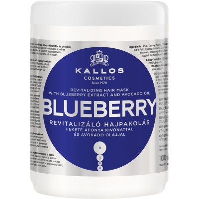 Маска для волос Kallos Cosmetics Blueberry Восстанавливающая с экстрактом черники и маслом авокадо 1000 мл (5998889511517)