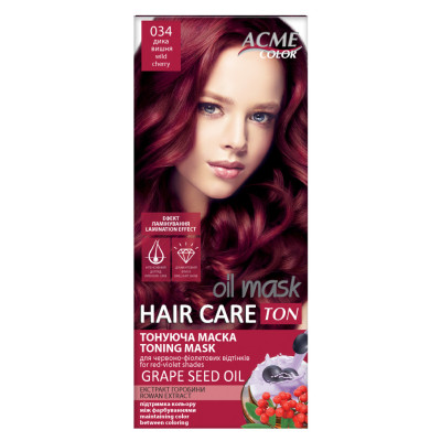 Відтінковий бальзам Acme Color Hair Care Ton Oil Mask 034 - Дика вишня (4820197009411)