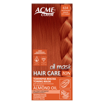 Відтінковий бальзам Acme Color Hair Care Ton Oil Mask 634 - Насичений мідний (4823115501851)