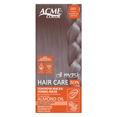 Відтінковий бальзам Acme Color Hair Care Ton Oil Mask 091 - Темно-попелястий (4823115501875)