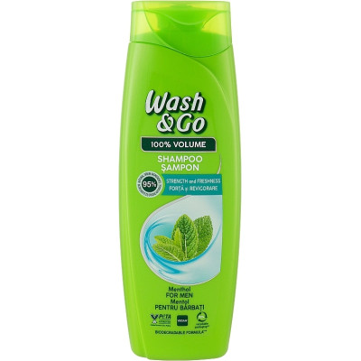 Шампунь Wash&Go З ментолом для всіх типів волосся 360 мл (8008970056821)