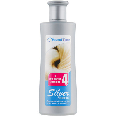 Шампунь Blond Time Silver Shampoo Відтінювальний Для освітленого і сивого волосся з анти жовтим ефектом 150 мл (3800010500746)