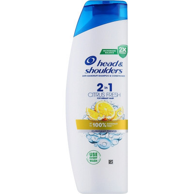 Шампунь Head & Shoulders 2 в 1 Против перхоти Цитрусовая свежесть 330 мл (8700216304733)