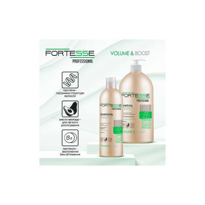 Шампунь Fortesse Professional Volume & Boost Для объема волос 1000 мл (4820000306157)